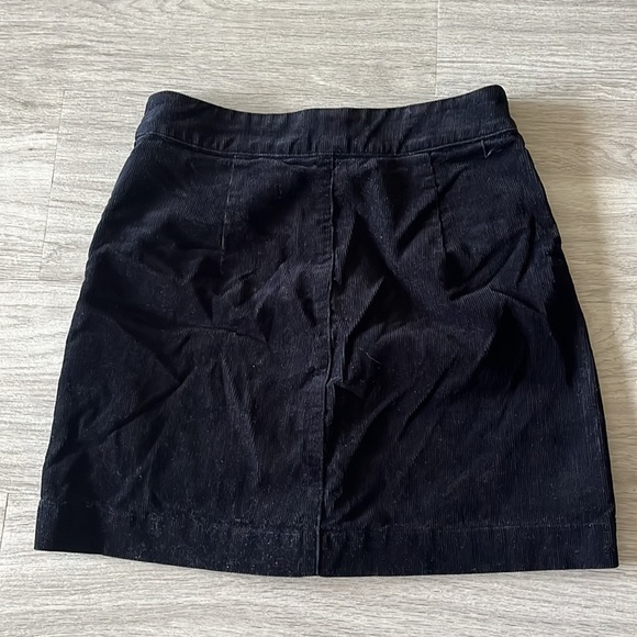 WILFRED FREE CORDUROY BLACK BUTTON UP SKIRT - Picture 3 of 3